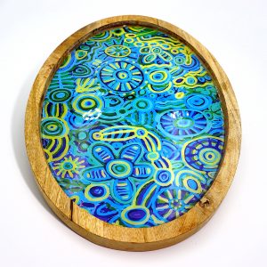 Oval Platter, Wood Resin 37 x 26cm-CVA748