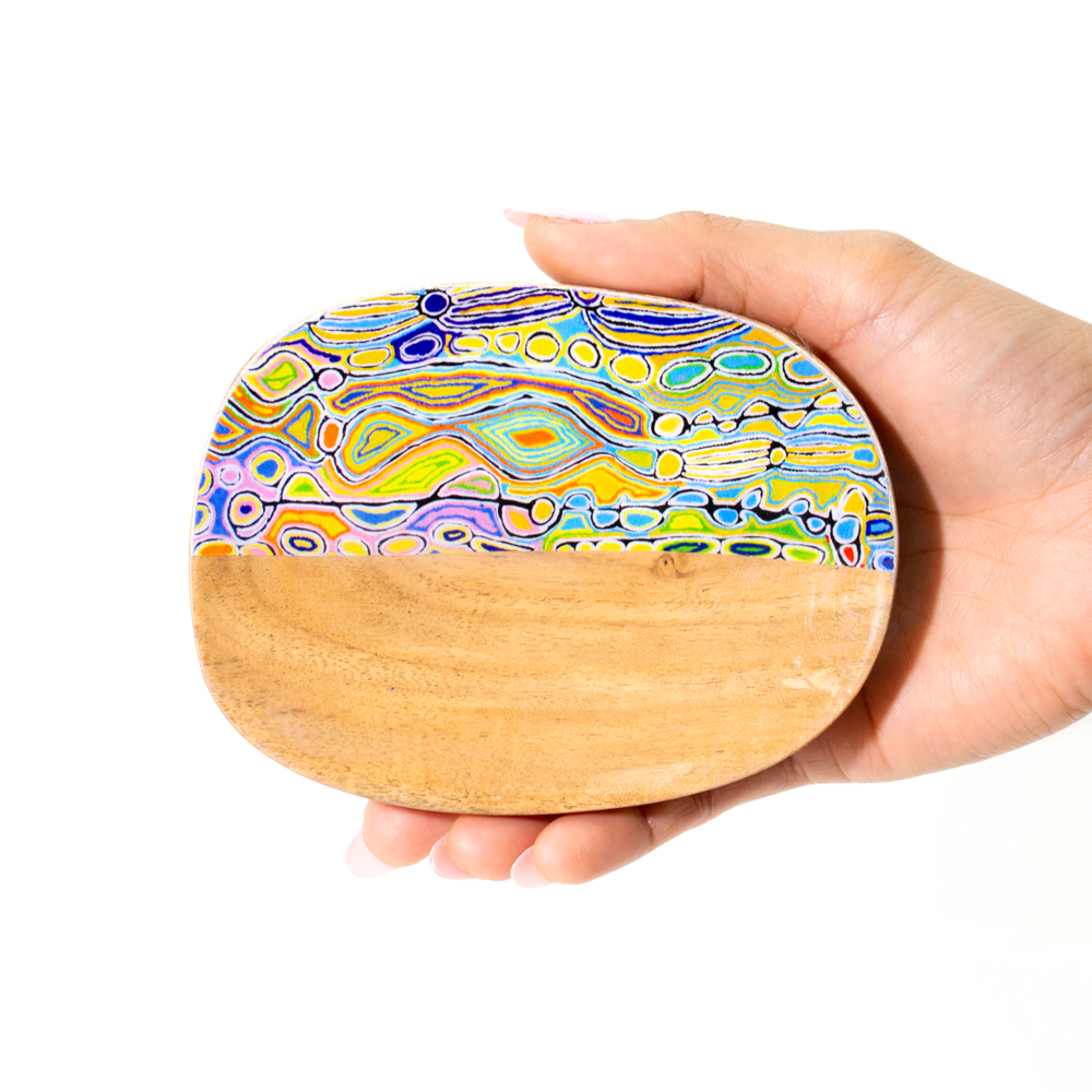 ACACIA WOOD TRINKET DISH- 10 x 13cm-JWA628
