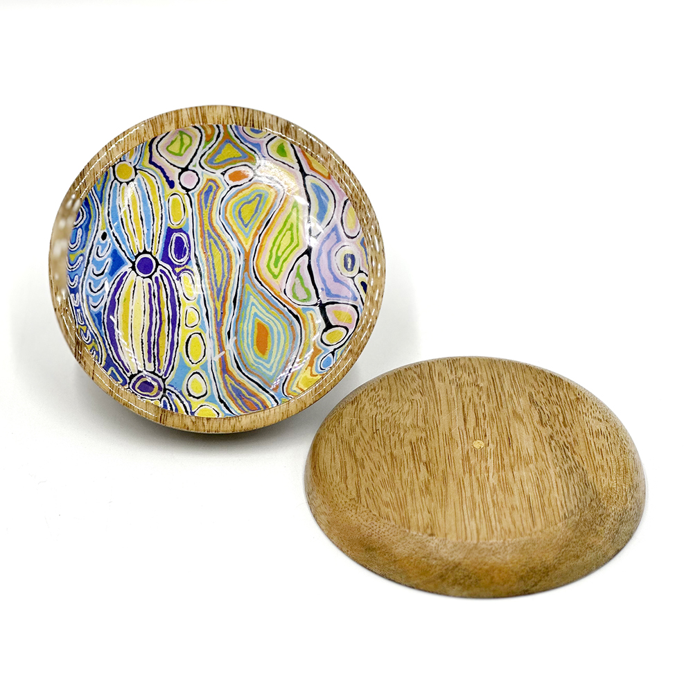 Round Wood Trinket Dish - 10x1cm-JWA628