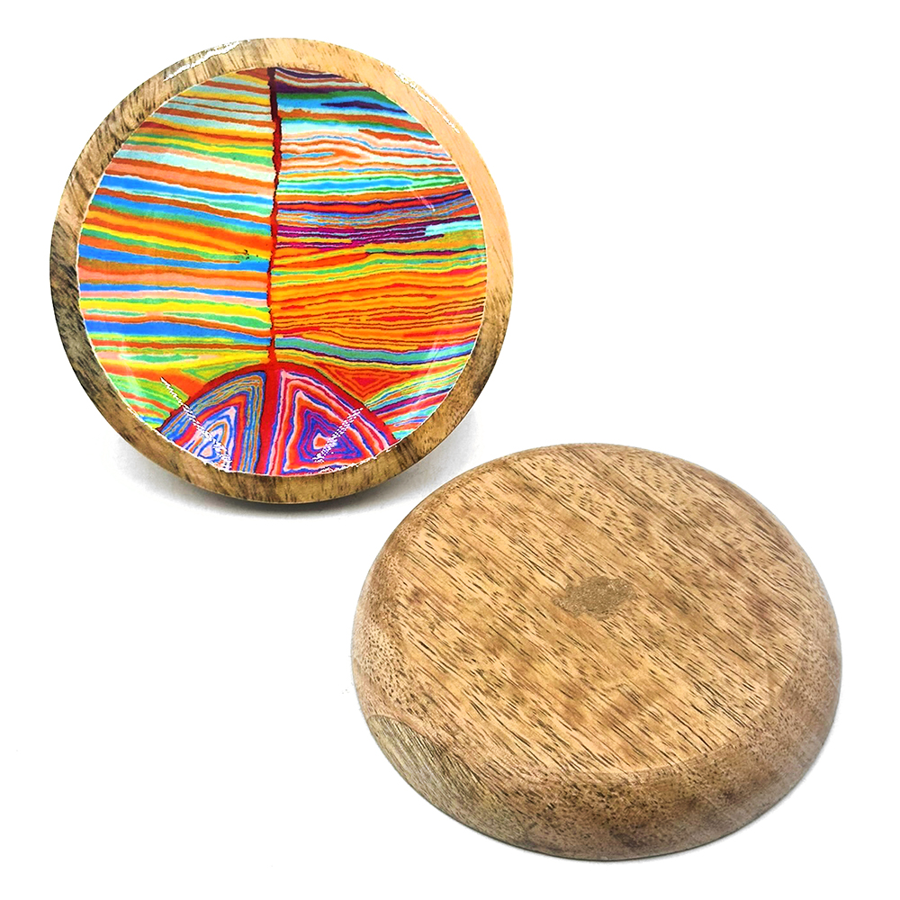 Round Wood Trinket Dish - 10x1cm-JWA696