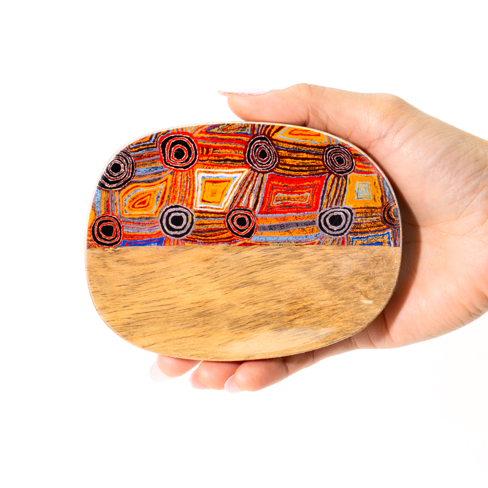 ACACIA WOOD TRINKET DISH- 10 x 13cm-MAB665