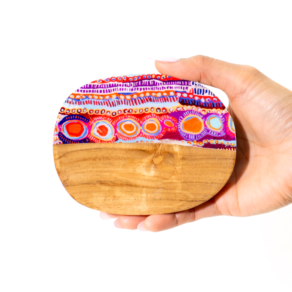 ACACIA WOOD TRINKET DISH- 10 x 13cm-MNM619