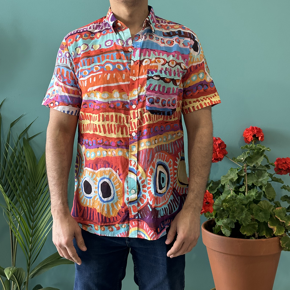 Mens Shirt - Organic Cotton Voile LARGE-MNM619