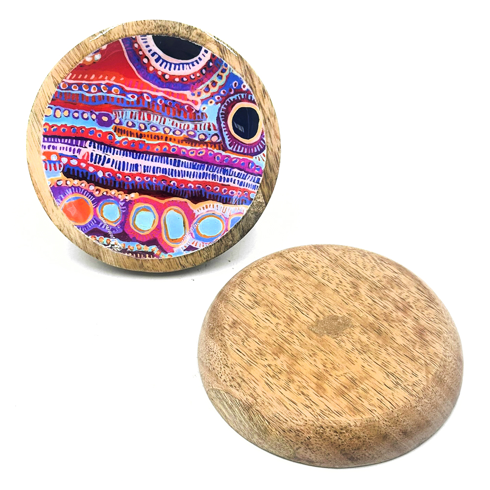 Round Wood Trinket Dish - 10x1cm-MNM619
