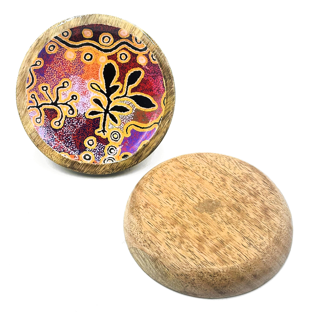 Round Wood Trinket Dish - 10x1cm-PST604