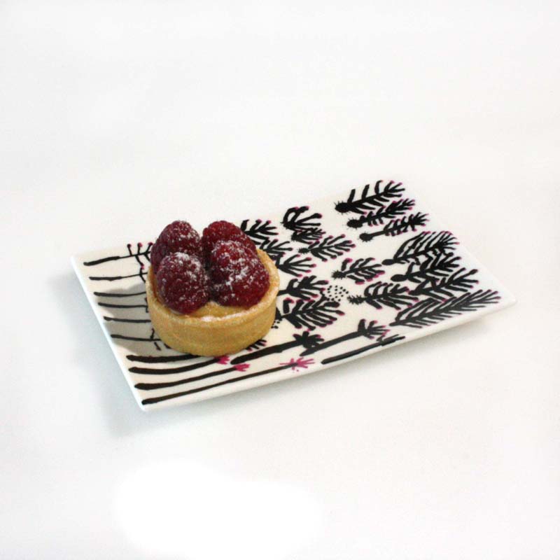 Bone China Cake Plate - 17.5x12cm -RFL637