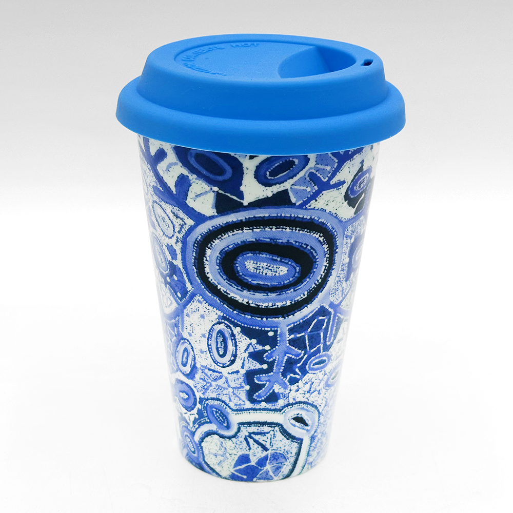 Porcelain Insulated Travel Mug - 380ml (13oz)-THU608