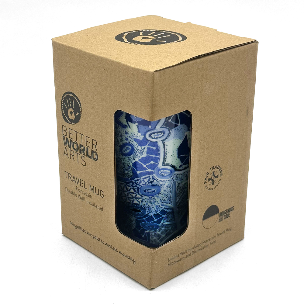 Porcelain Insulated Travel Mug - 380ml (13oz)-THU608