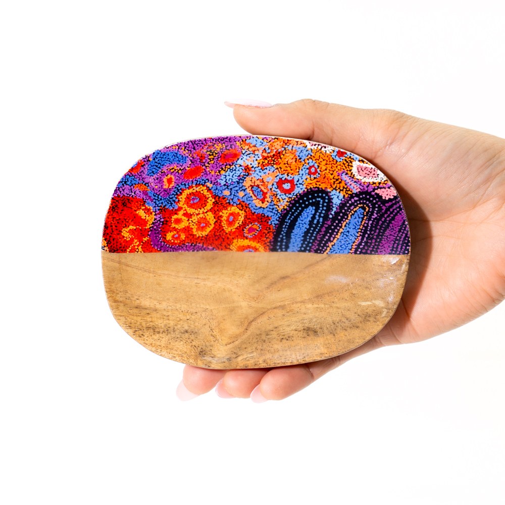 ACACIA WOOD TRINKET DISH- 10 x 13cm-AAD777