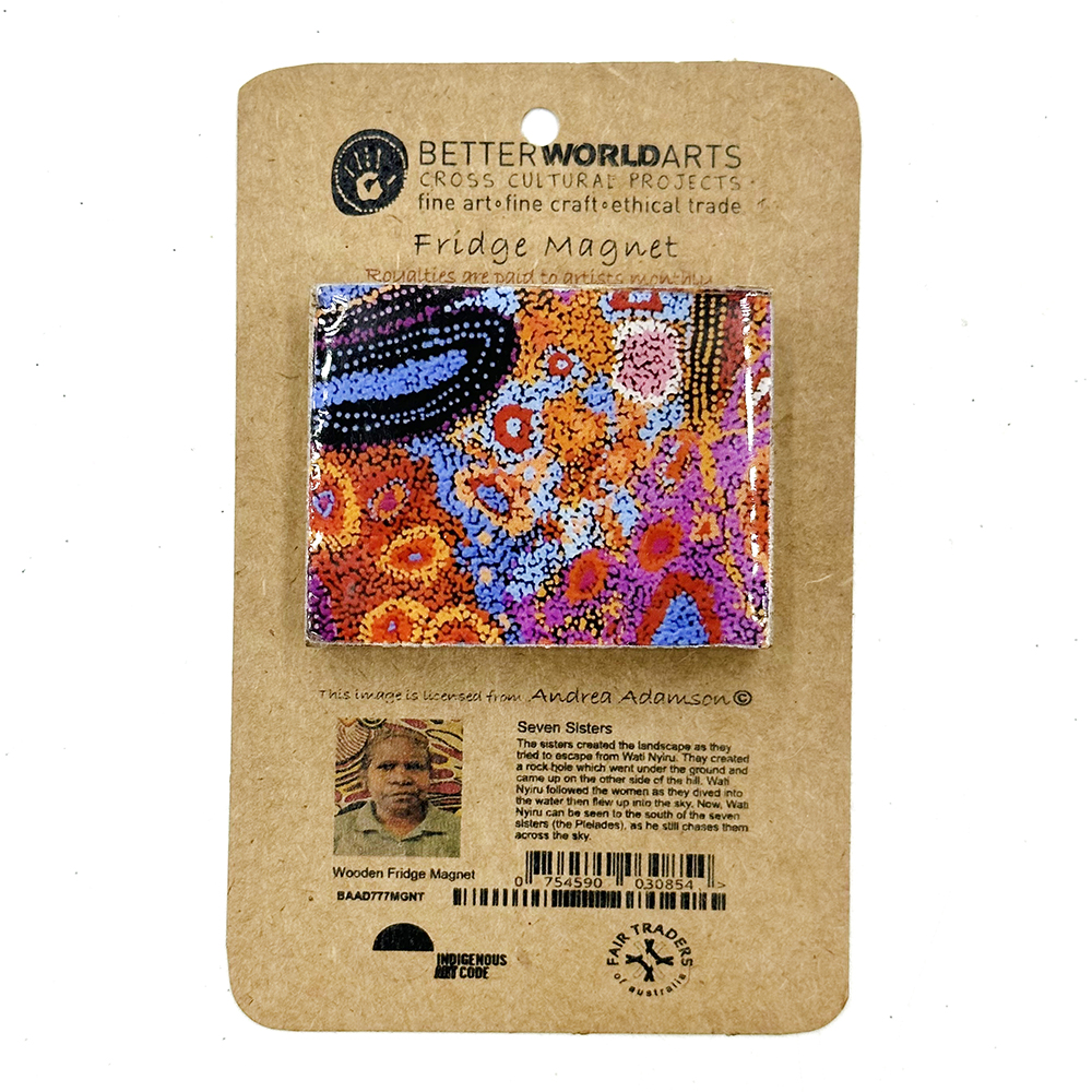 Wooden Fridge Magnet - 5 x 4 x 1.4cm -AAD777