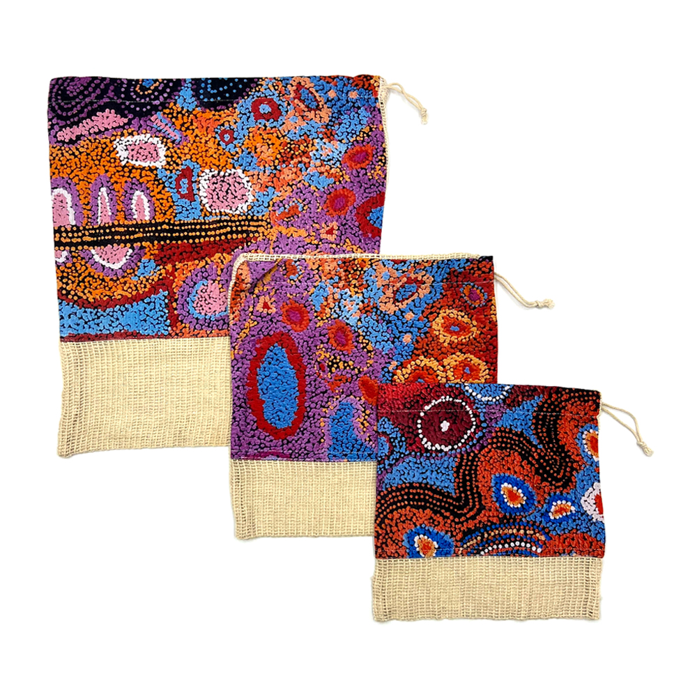 PRODUCE BAGS x 3 - 30x35cm/25x25cm/20x20cm -AAD777