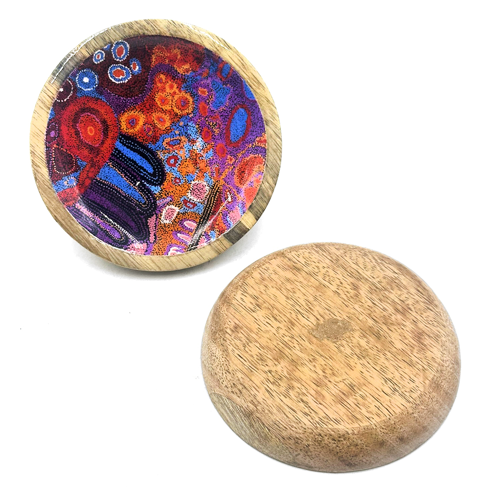 Round Wood Trinket Dish - 10x1cm-AAD777