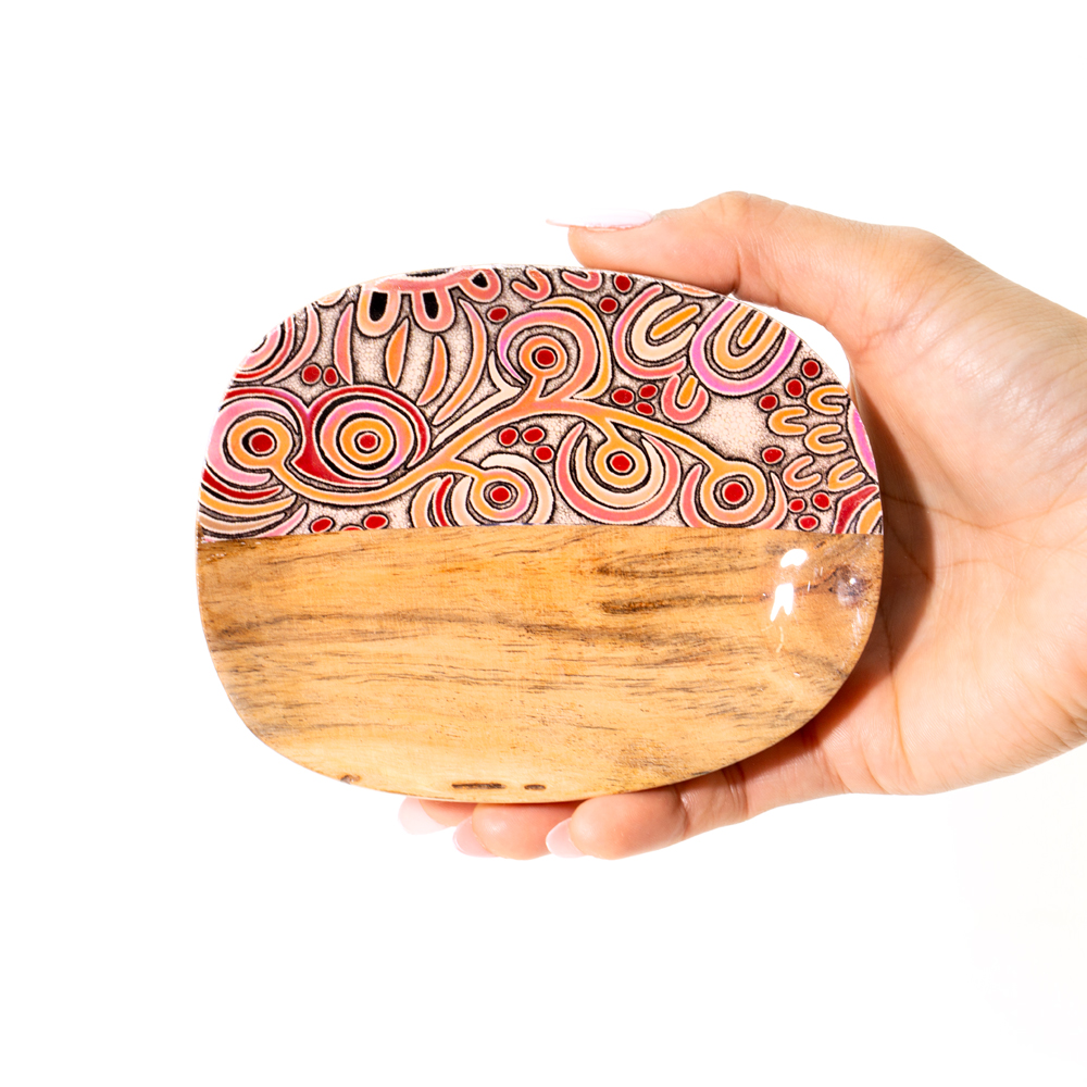 ACACIA WOOD TRINKET DISH- 10 x 13cm-BGD785