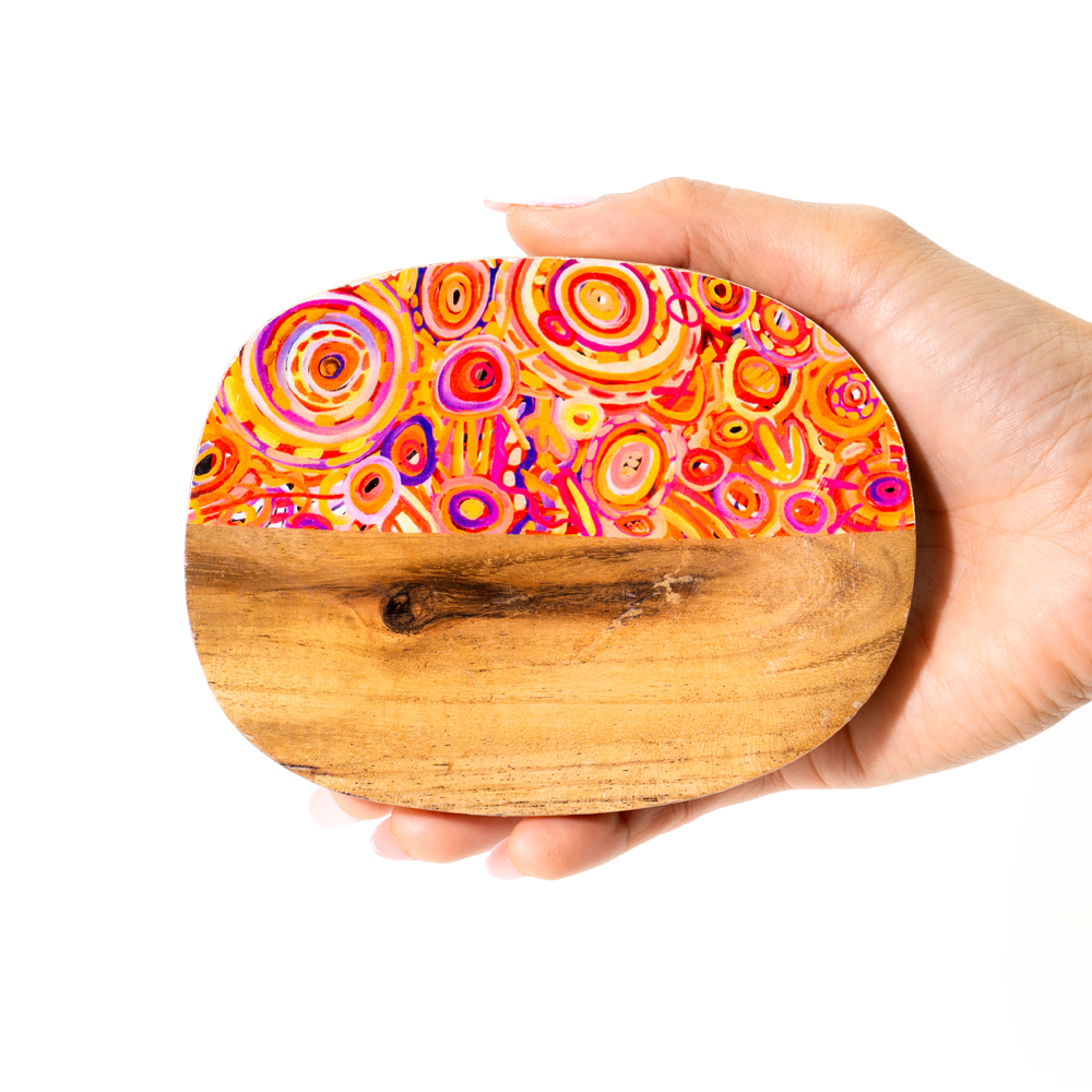 ACACIA WOOD TRINKET DISH- 10 x 13cm-CVA714