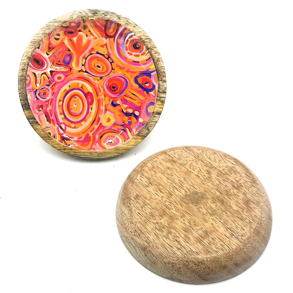 Round Wood Trinket Dish - 10x1cm-CVA714