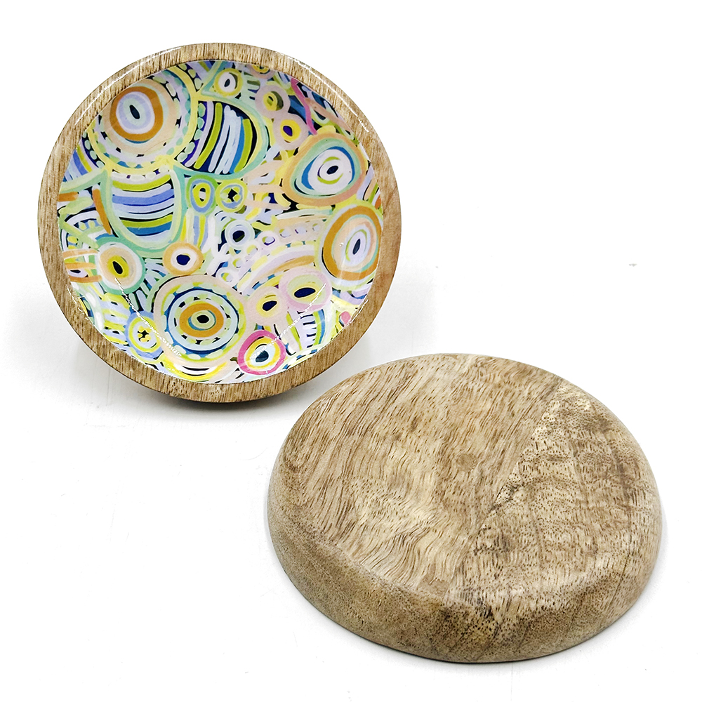 Round Wood Trinket Dish - 10x1cm-CVA733