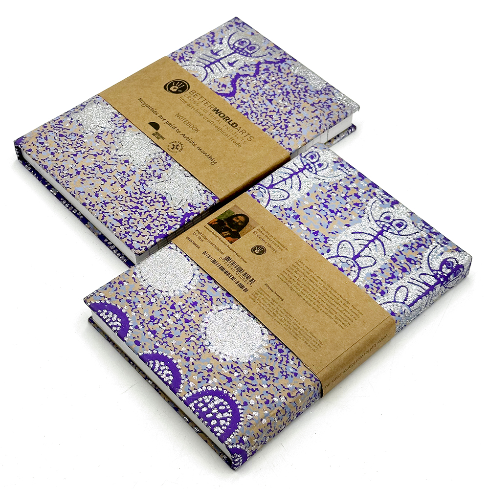 Kraft Glitter Lined Notebook - 12.5x19cm (5x7.5in)-CVA746