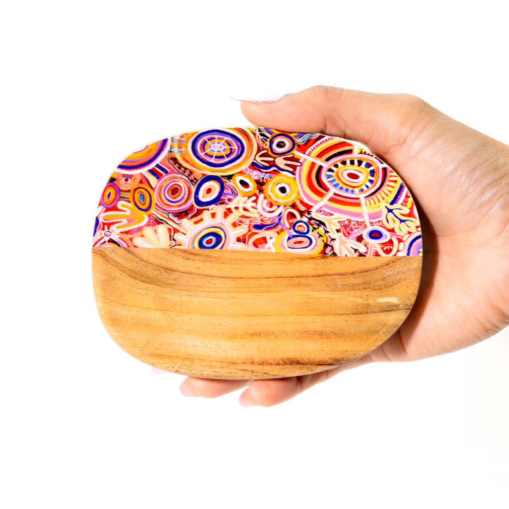 ACACIA WOOD TRINKET DISH- 10 x 13cm-CVA747