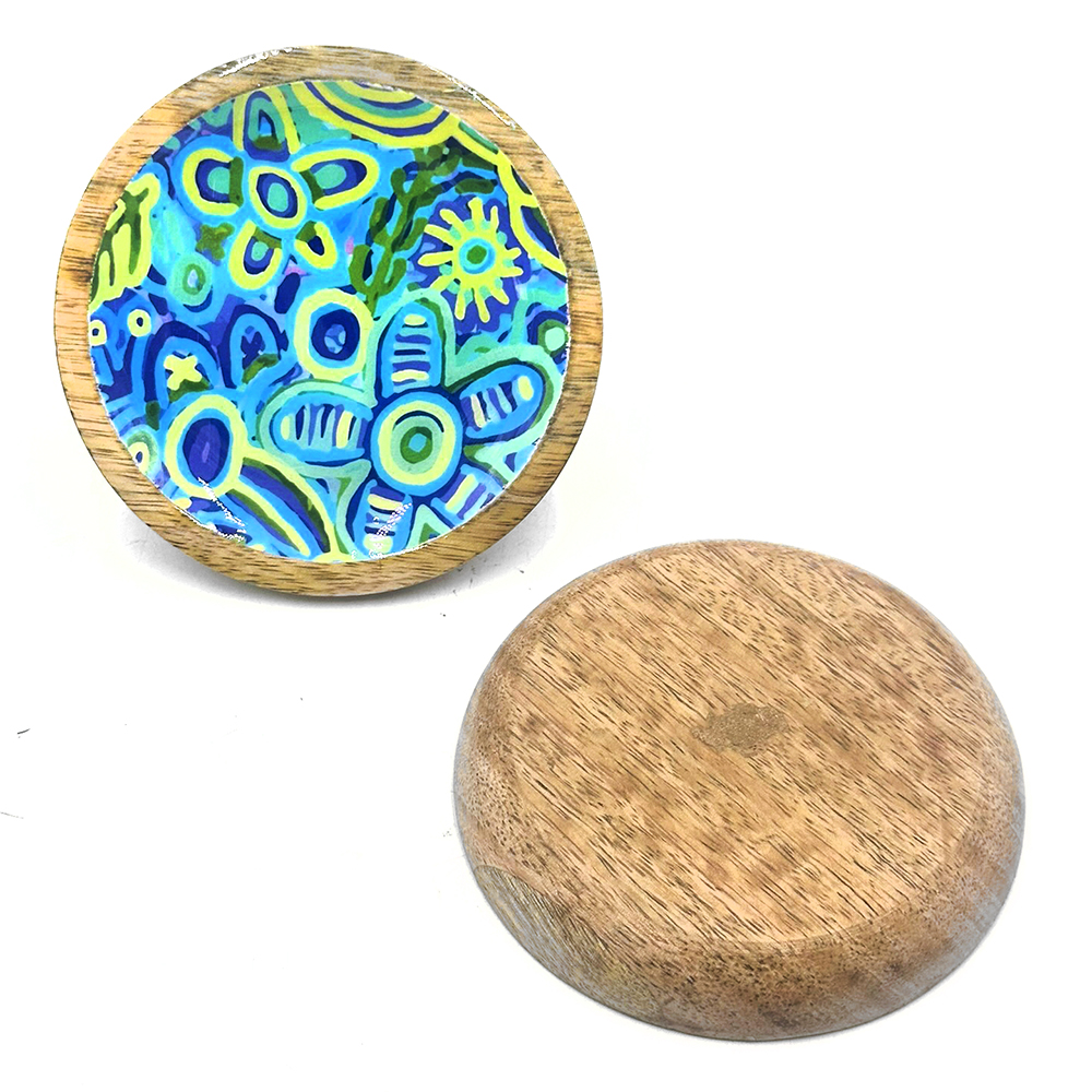 Round Wood Trinket Dish - 10x1cm-CVA748