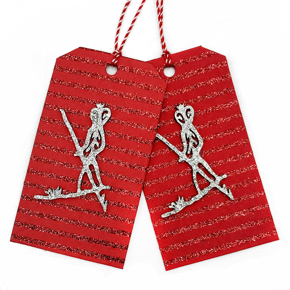 Glitter Gift Tag x 2 - 10.5x6cm - CVACAN