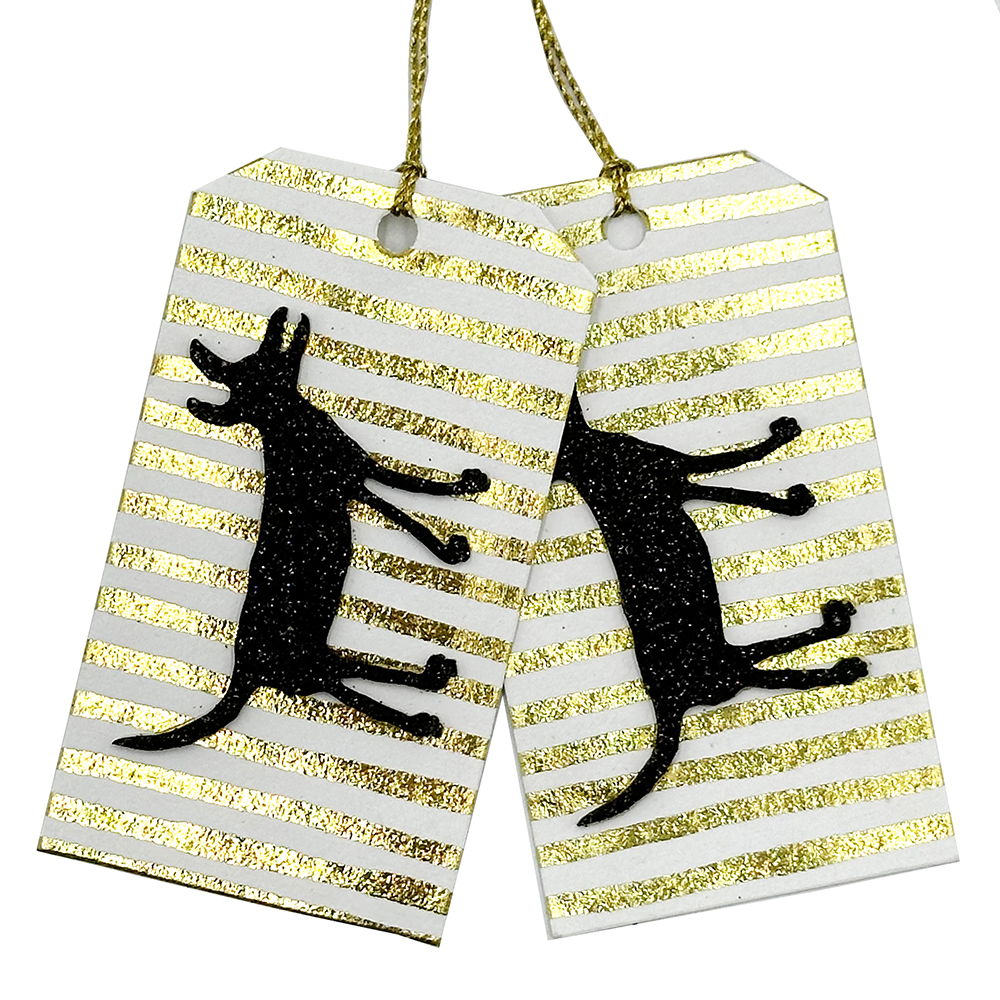 Glitter Gift Tag x 2 - 10.5x6cm - CVADIN