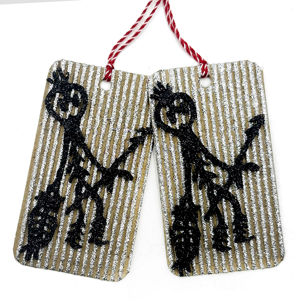 Glitter Gift Tag x 2 - 10.5x6cm - CVANGU