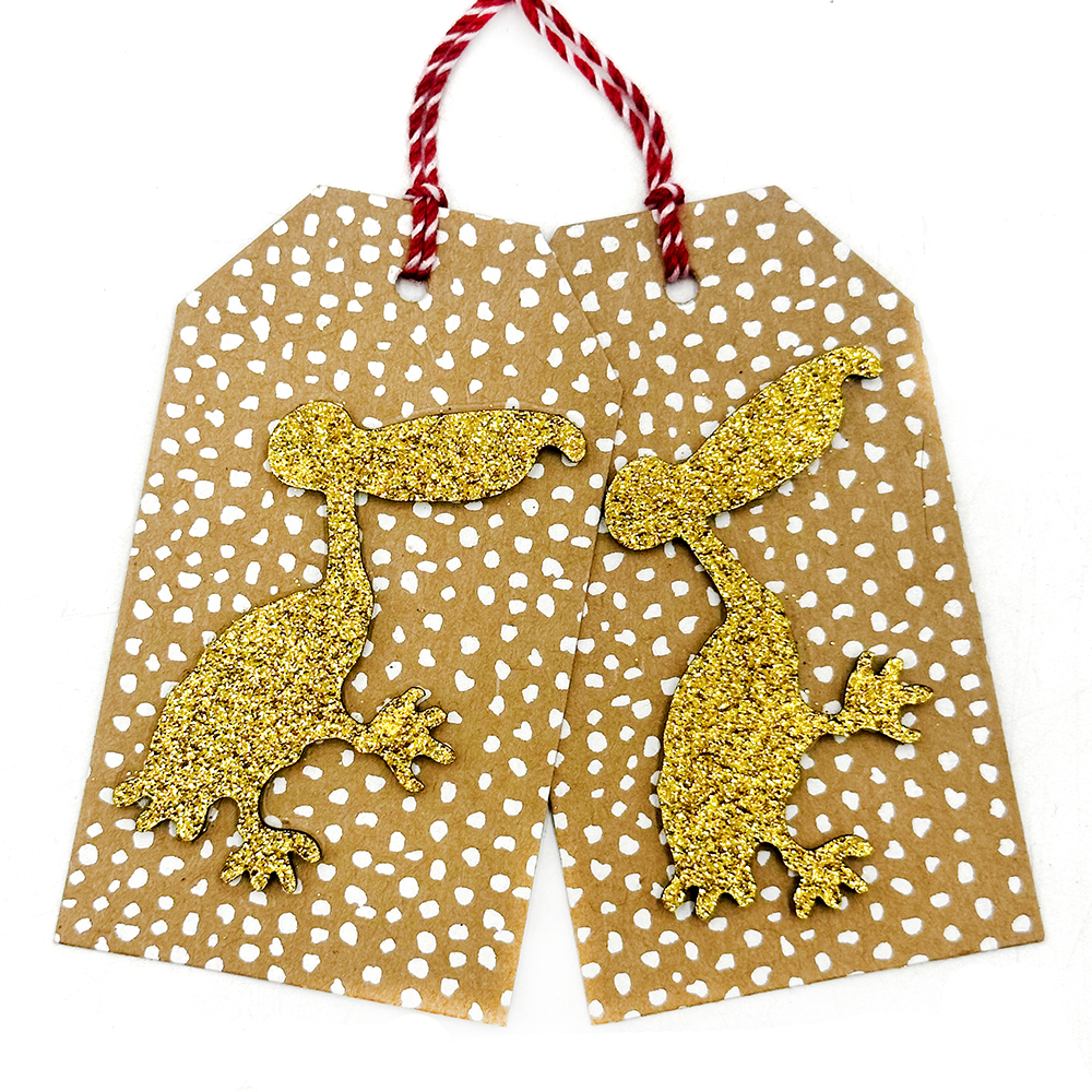Glitter Gift Tag x 2 - 10.5x6cm - CVAPEL