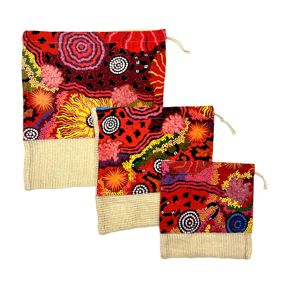 PRODUCE BAGS x 3 - 30x35cm/25x25cm/20x20cm -DYM975