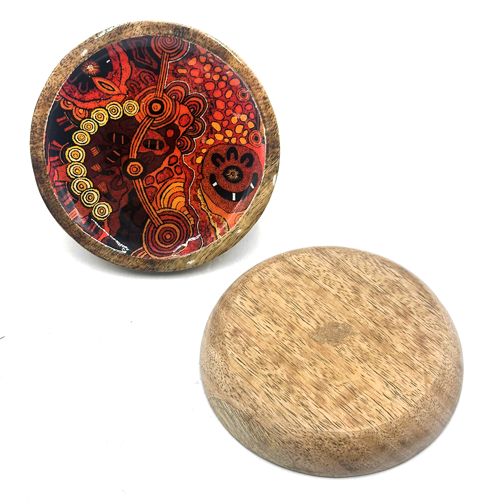 Round Wood Trinket Dish - 10x1cm-DYM993