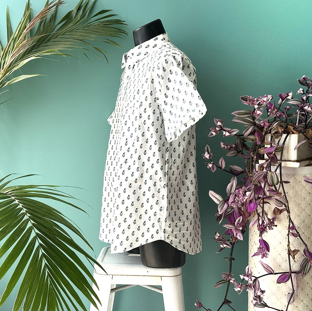 Mens Shirt - Organic Cotton Voile LARGE-PENRPW