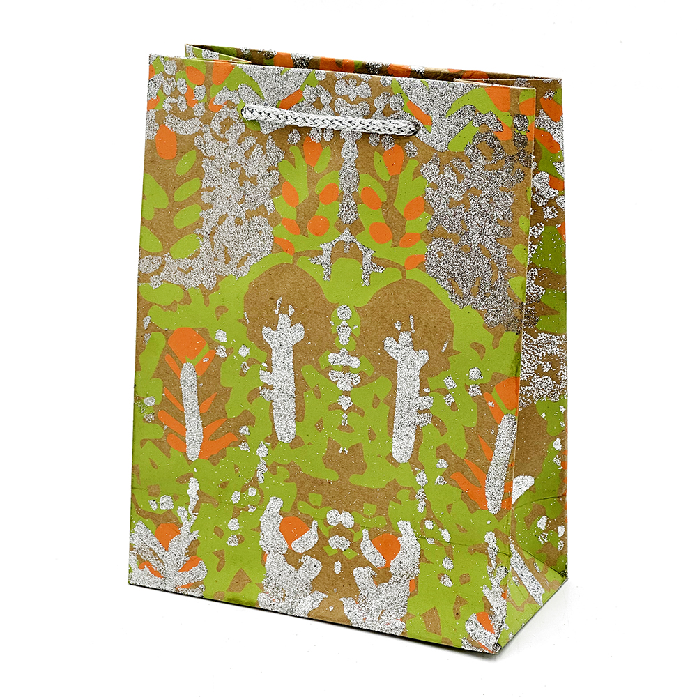 Kraft Glitter Small Gift Bag - 20x15x5cm (7.8x6x2in-ROR414