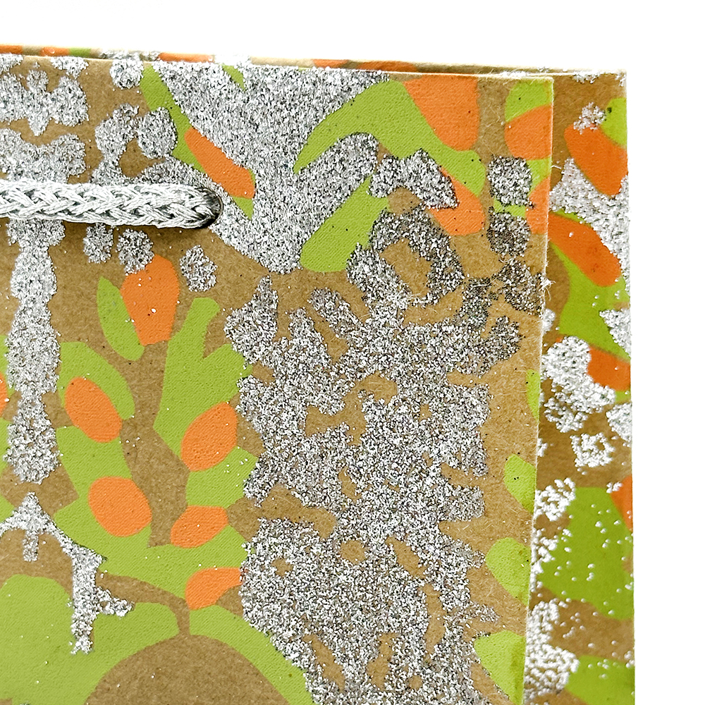 Kraft Glitter Small Gift Bag - 20x15x5cm (7.8x6x2in-ROR414