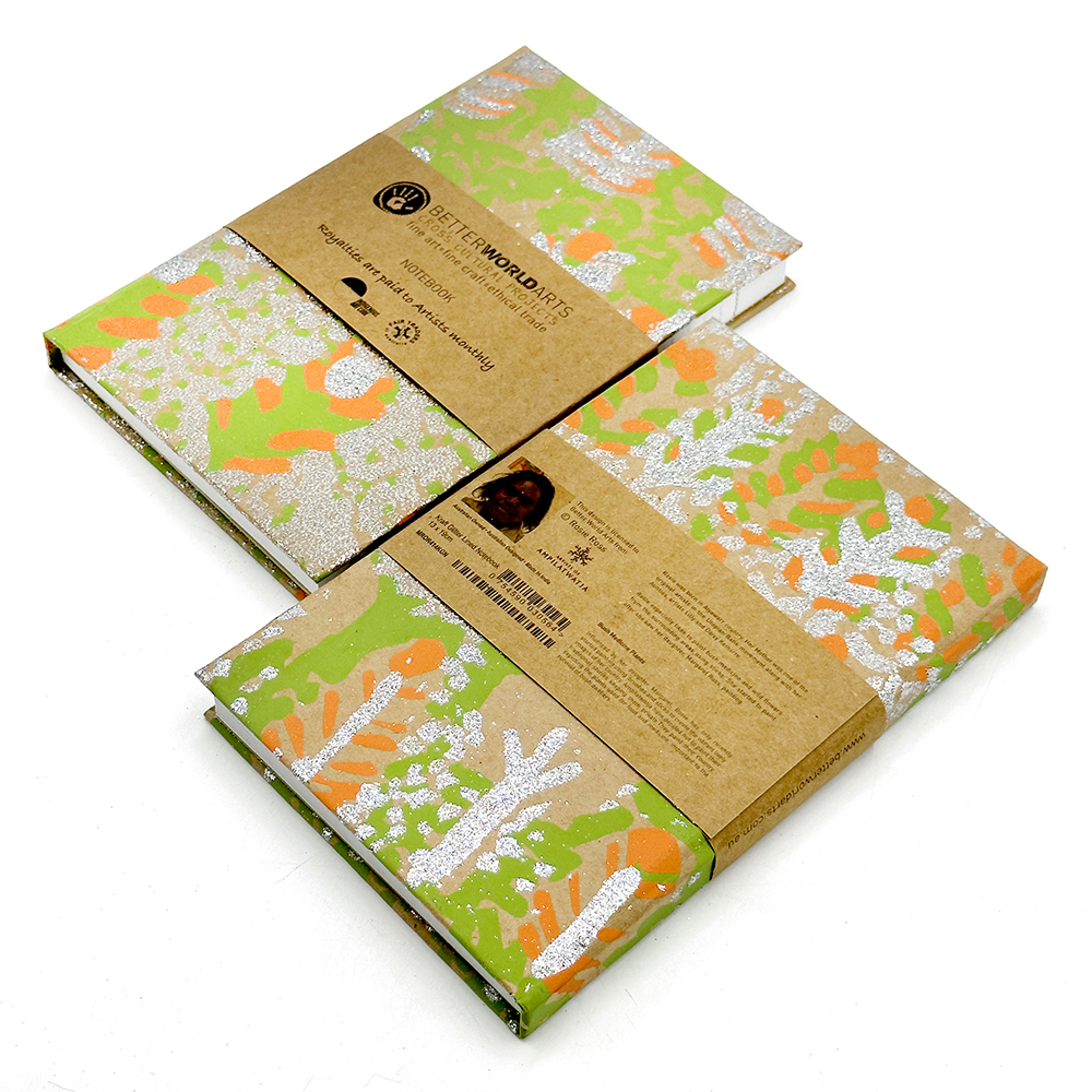 Kraft Glitter Lined Notebook - 12.5x19cm (5x7.5in)-ROR414