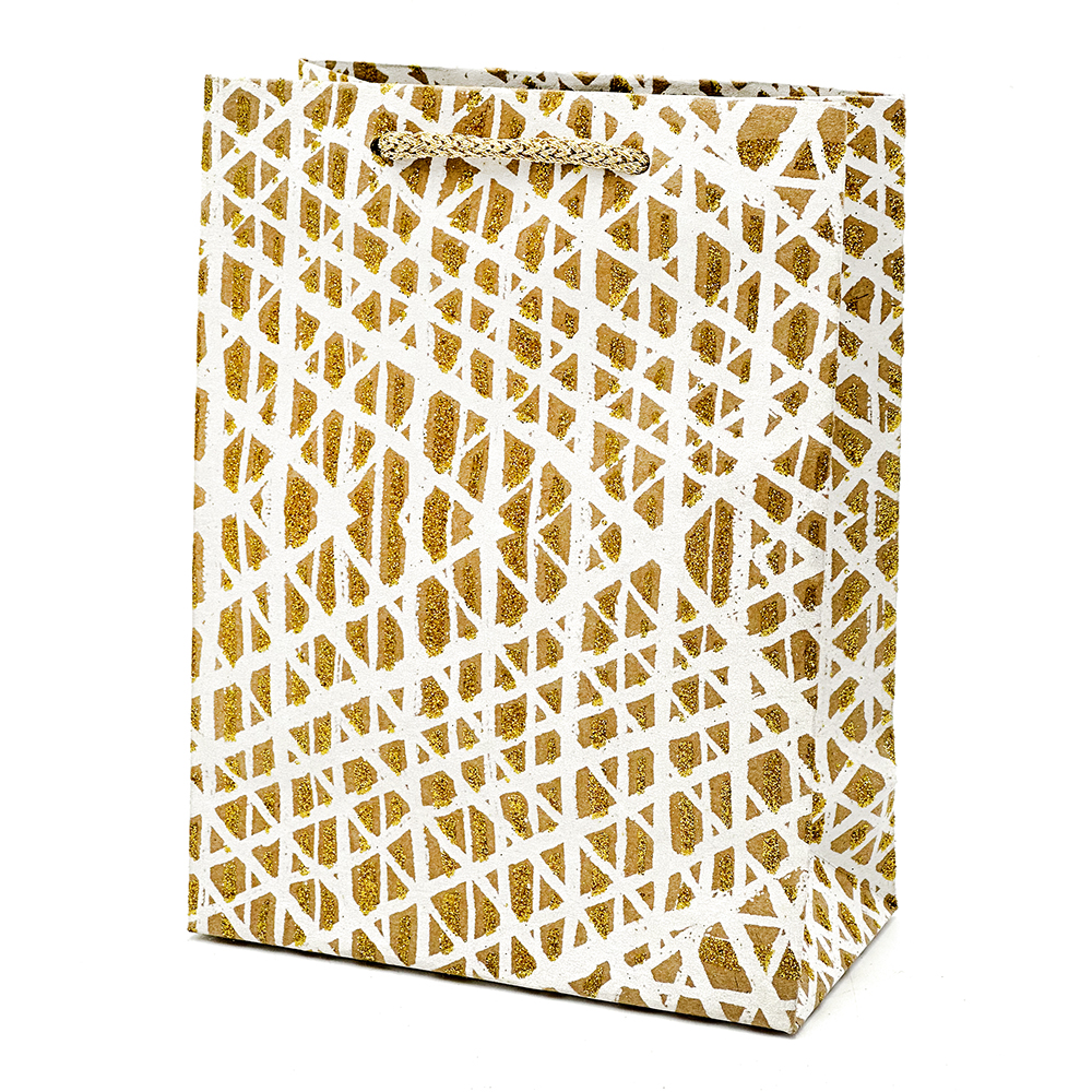 Kraft Glitter Small Gift Bag - 20x15x5cm (7.8x6x2in-PPU135