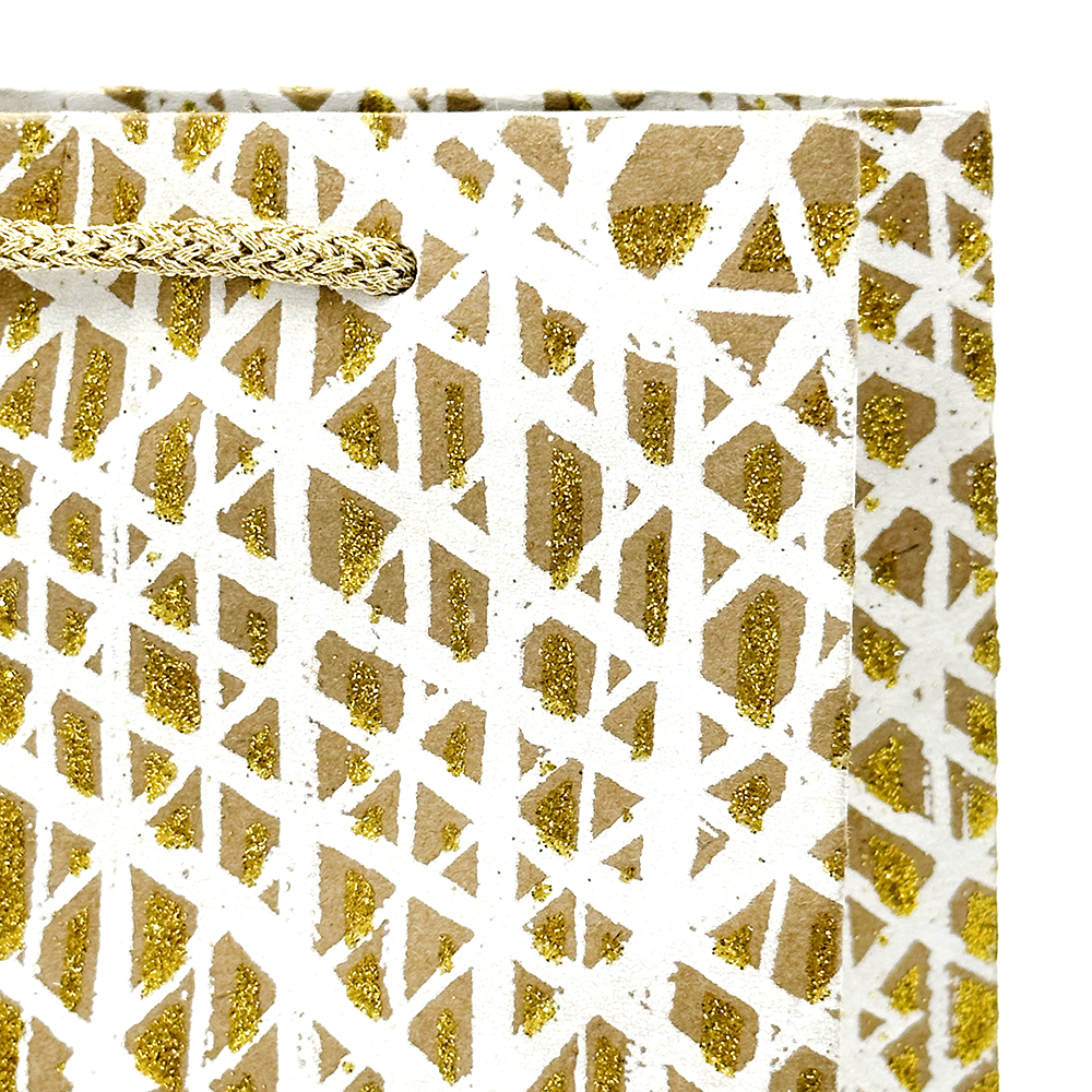 Kraft Glitter Small Gift Bag - 20x15x5cm (7.8x6x2in-PPU135