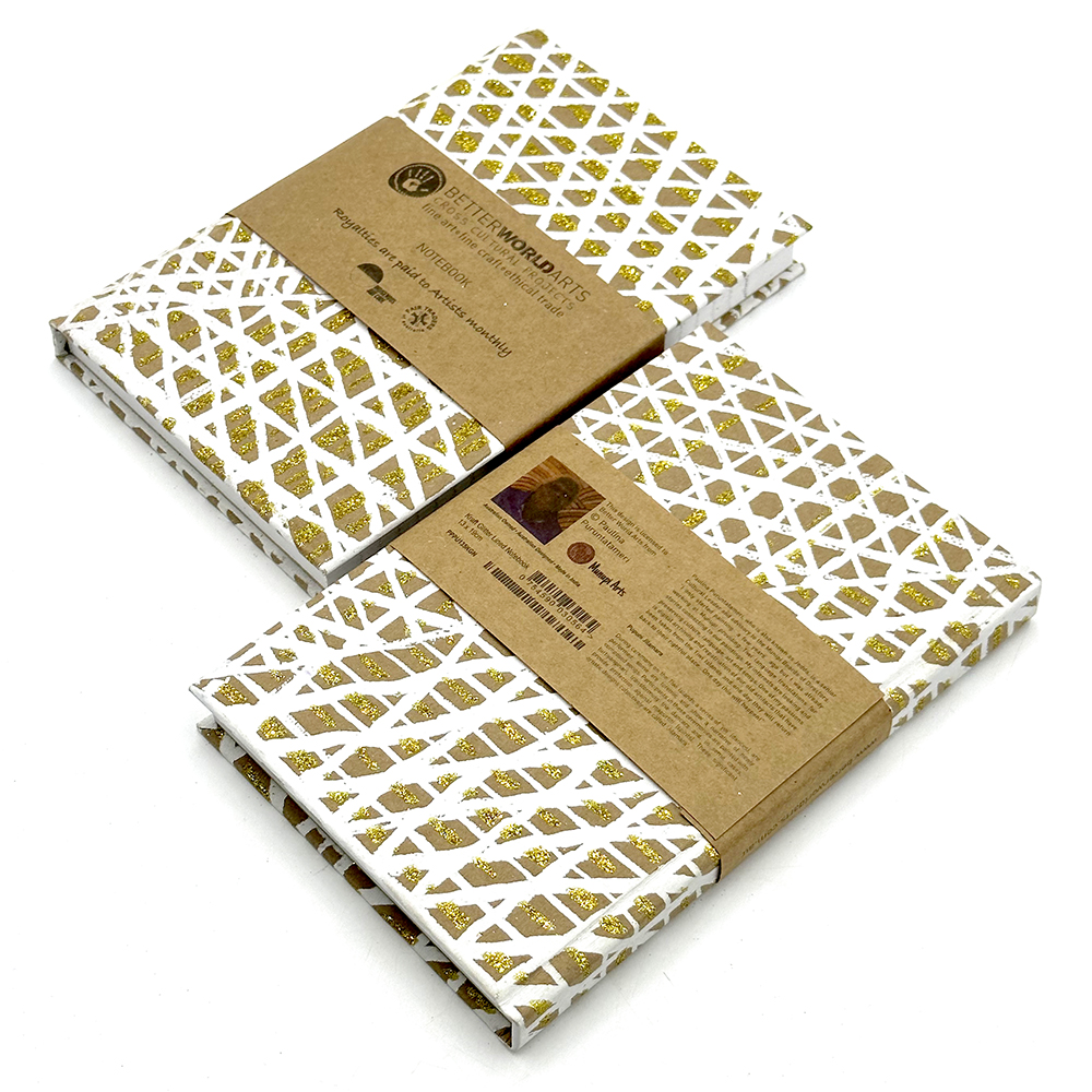 Kraft Glitter Lined Notebook - 12.5x19cm (5x7.5in)-PPU135