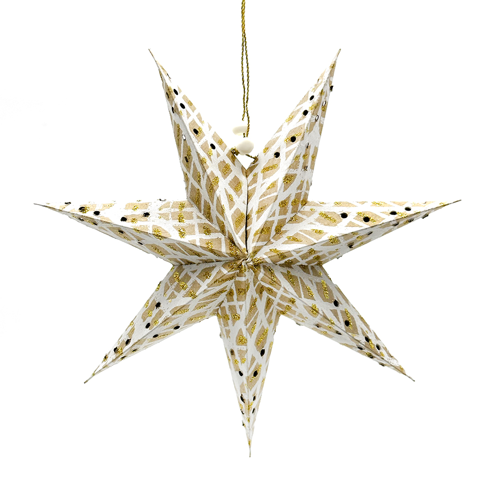 Kraft Glitter Star 20x20cm (7.8x7.8in)-PPU135