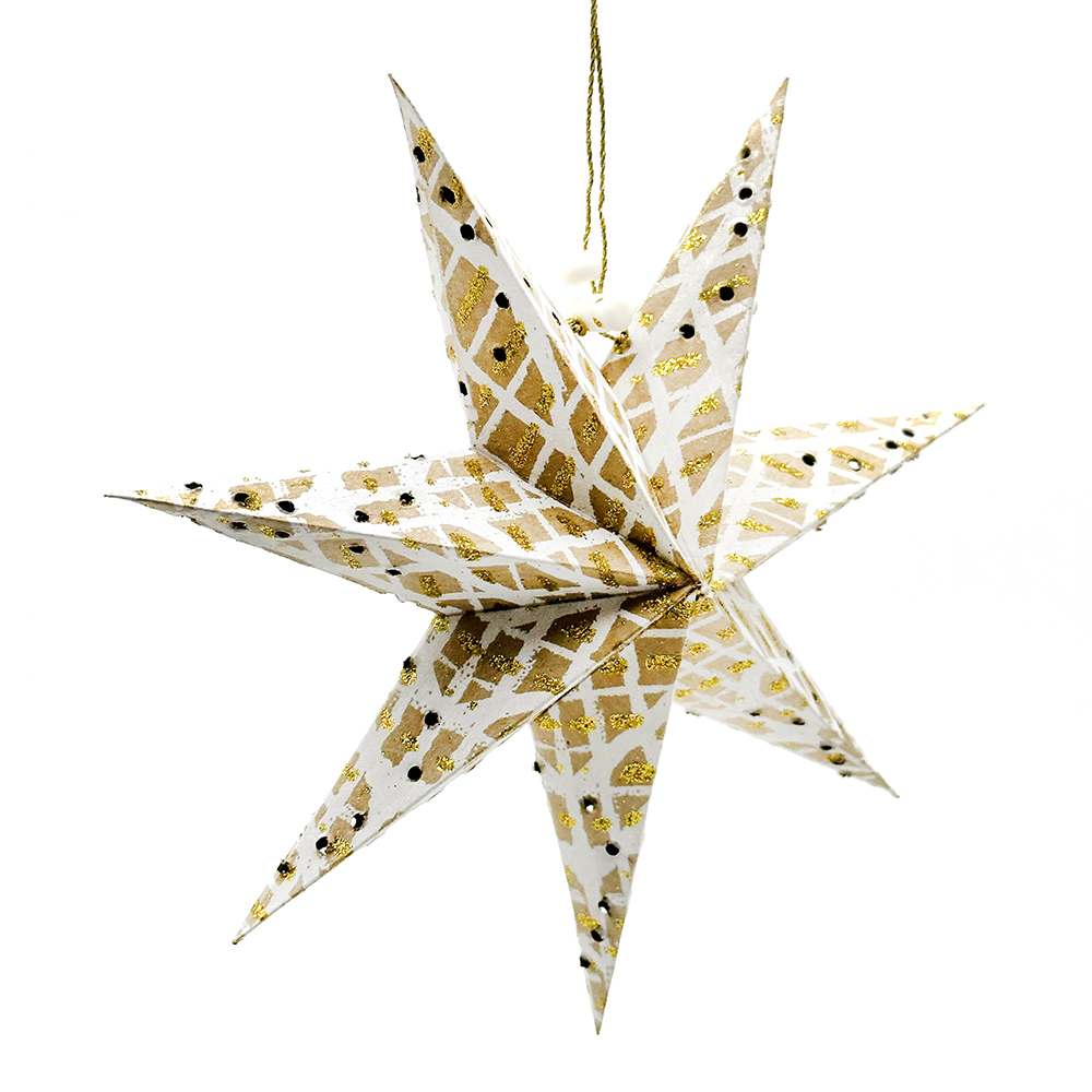 Kraft Glitter Star 20x20cm (7.8x7.8in)-PPU135