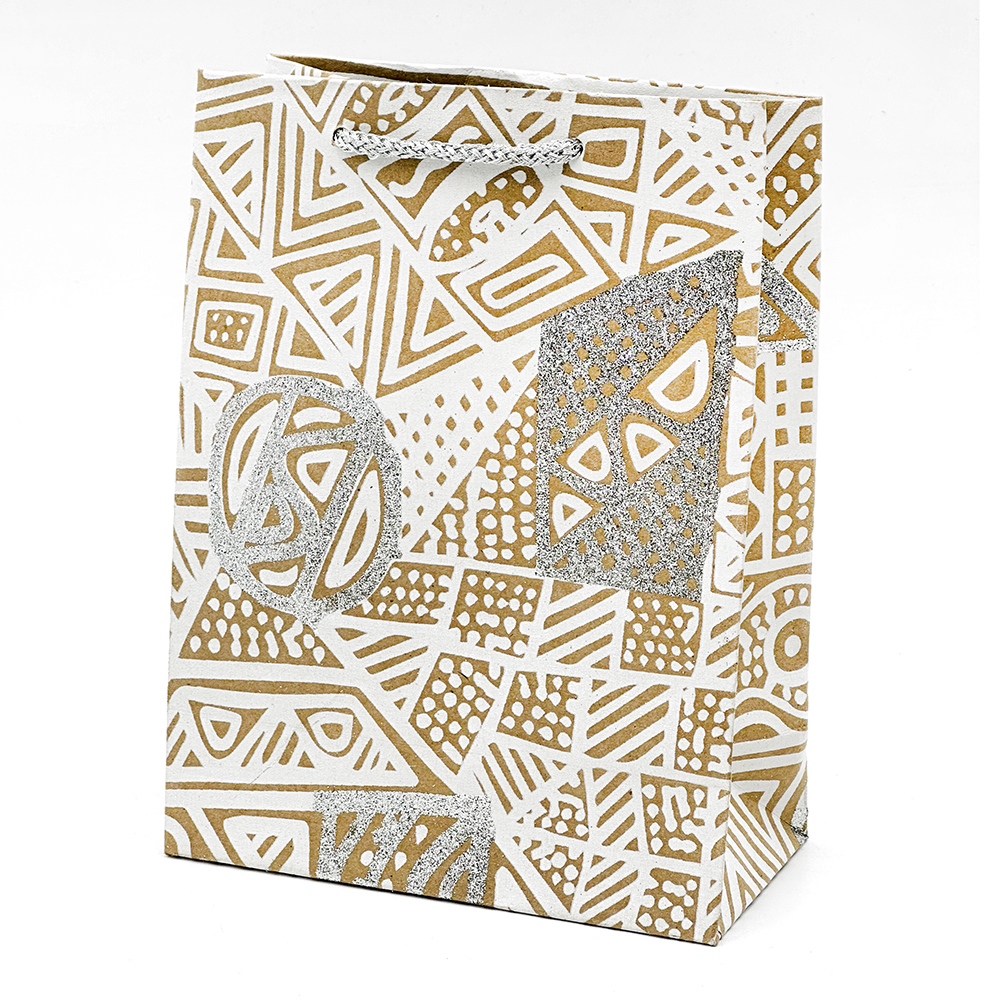 Kraft Glitter Small Gift Bag - 20x15x5cm (7.8x6x2in-SIT179