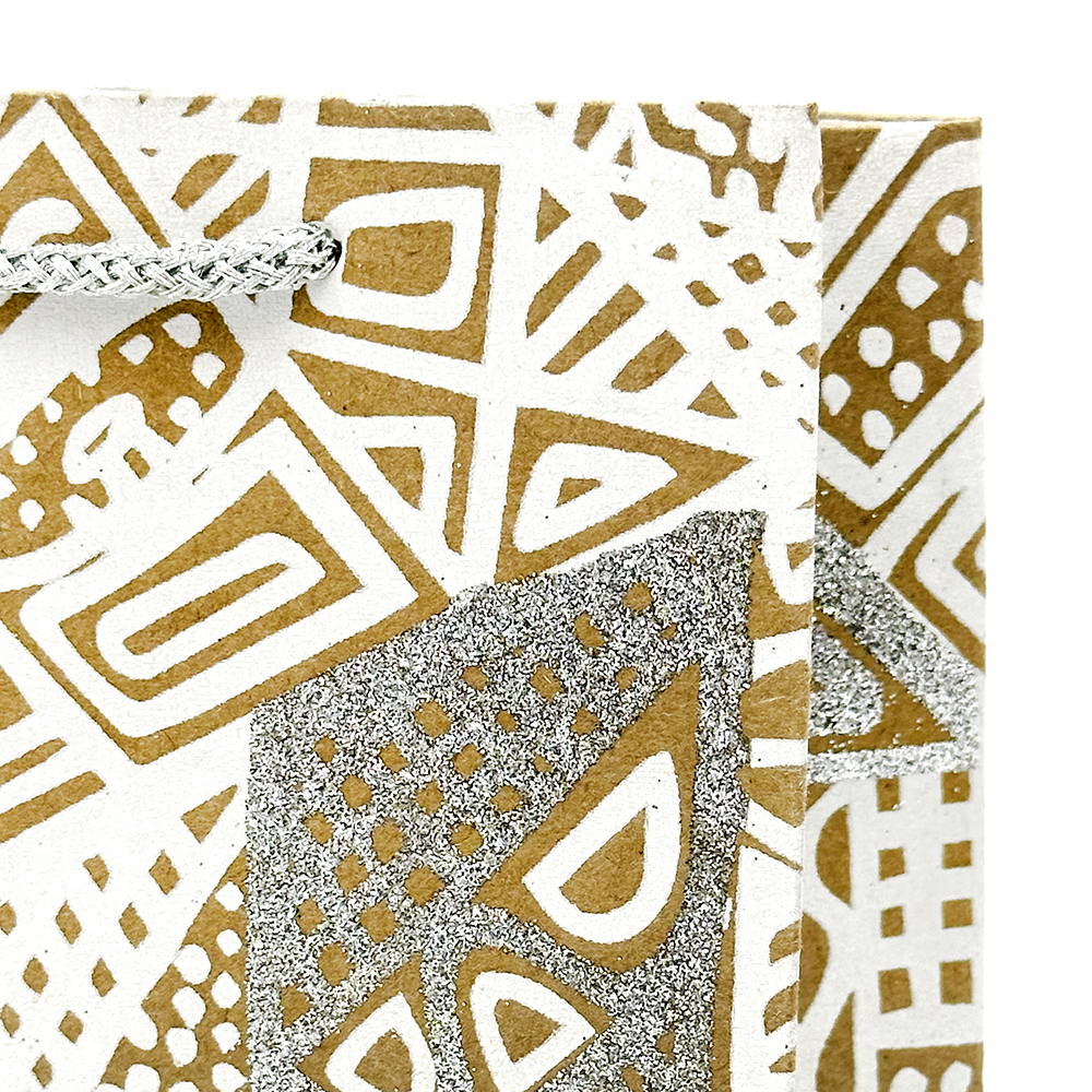 Kraft Glitter Small Gift Bag - 20x15x5cm (7.8x6x2in-SIT179