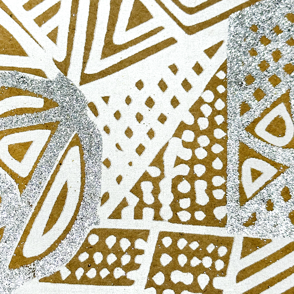Kraft Glitter Small Gift Bag - 20x15x5cm (7.8x6x2in-SIT179