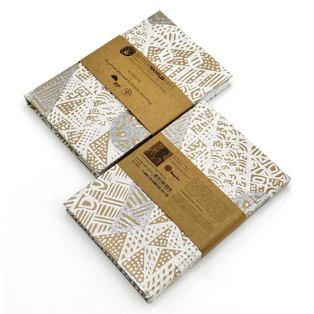 Kraft Glitter Lined Notebook - 12.5x19cm (5x7.5in)-SIT179