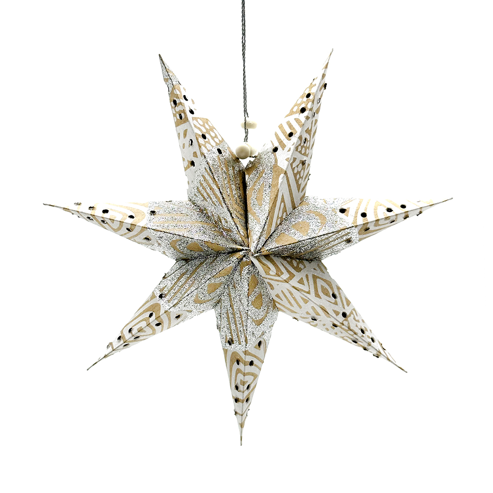Kraft Glitter Star 20x20cm (7.8x7.8in)-SIT179