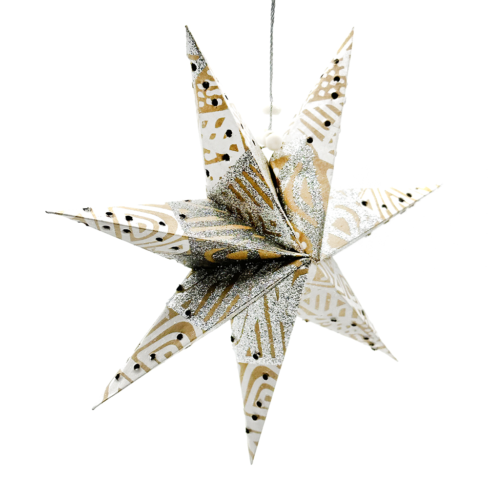 Kraft Glitter Star 20x20cm (7.8x7.8in)-SIT179
