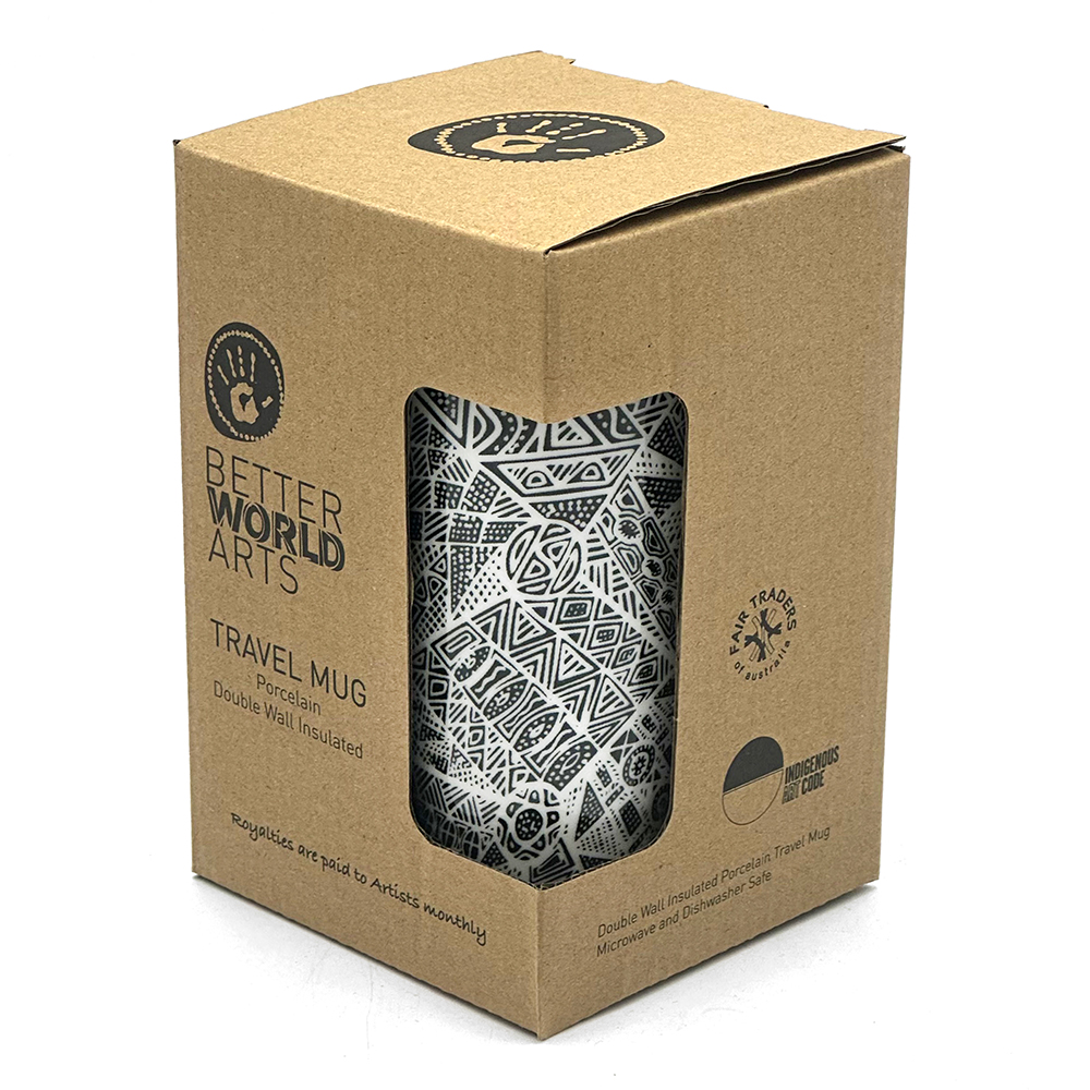 Porcelain Insulated Travel Mug - 380ml (13oz)-SIT179