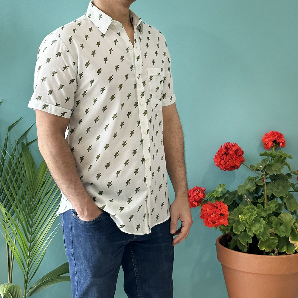Mens Shirt - Organic Cotton Voile LARGE-SWA163
