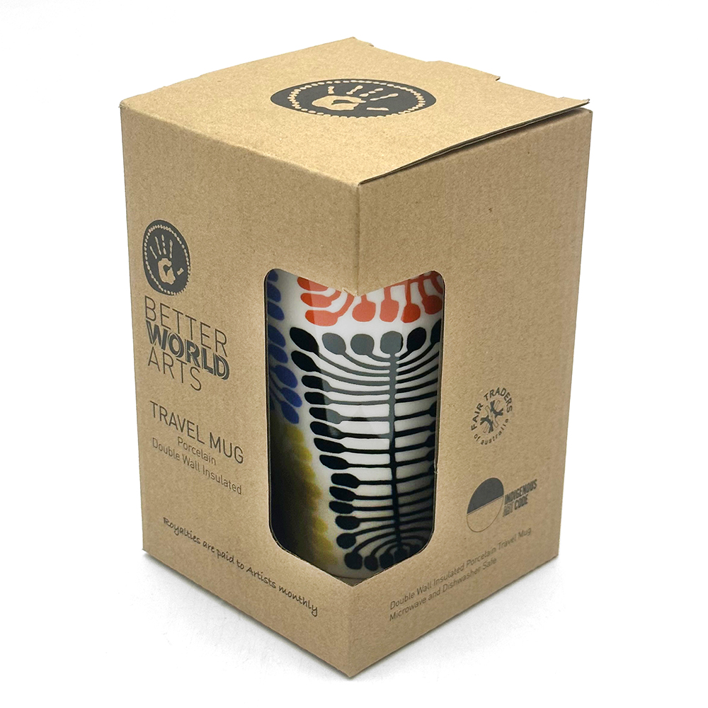 Porcelain Insulated Travel Mug - 380ml (13oz)-MNA339