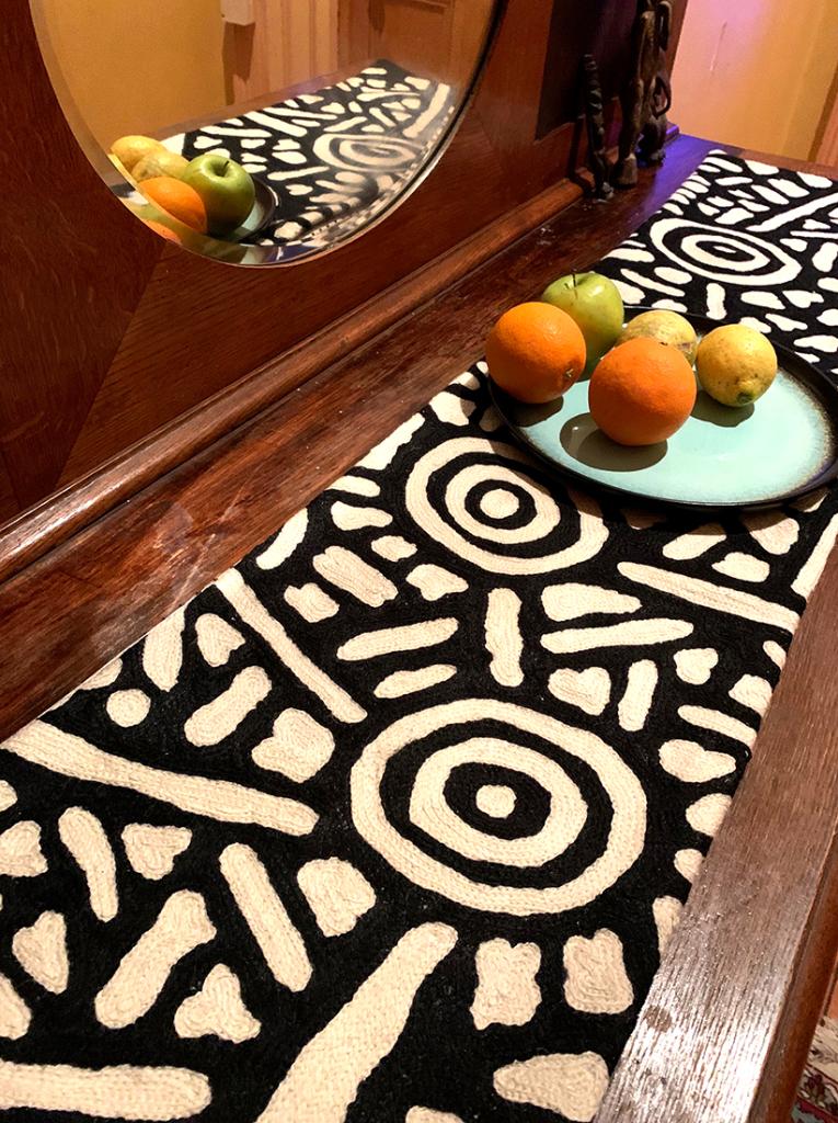 Table Runner - Wool Chainstitch - 1x4ft (30x120cm)-AGR606