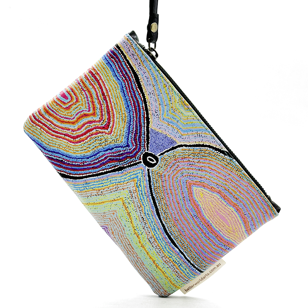 Printed Clutch Bag Leather- 14x22.5cm- LWA624