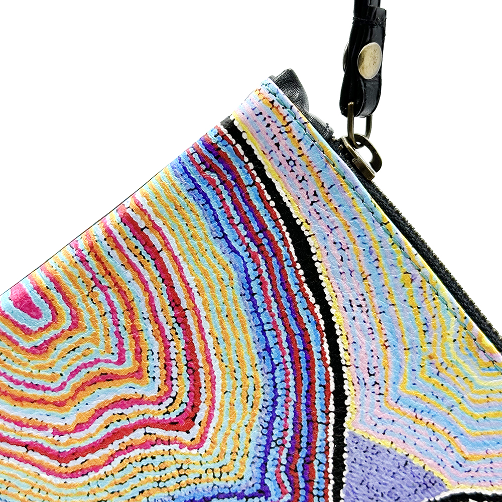 Printed Clutch Bag Leather- 14x22.5cm- LWA624